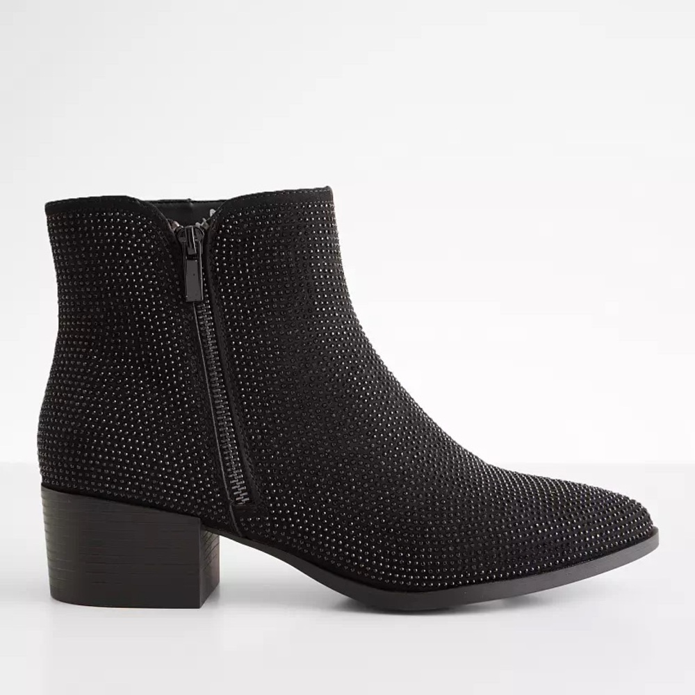 Buckle Rhinestone Ankle Boot - Picture 7 of 7